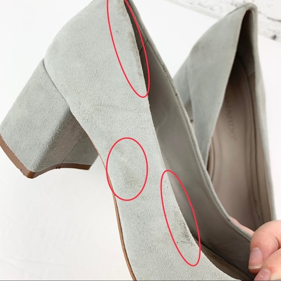 Bernardo The Jackie Suede Grey Square Toe Heel 9 - Picture 14 of 16